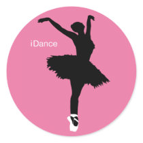 iDance (Pink) Round Sticker