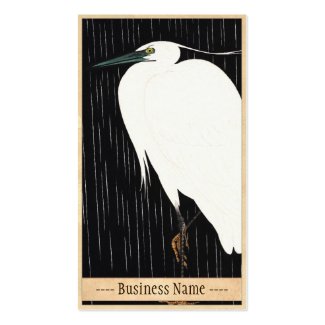 Ide Gakusui White Heron in Rain ukiyo-e japanese
