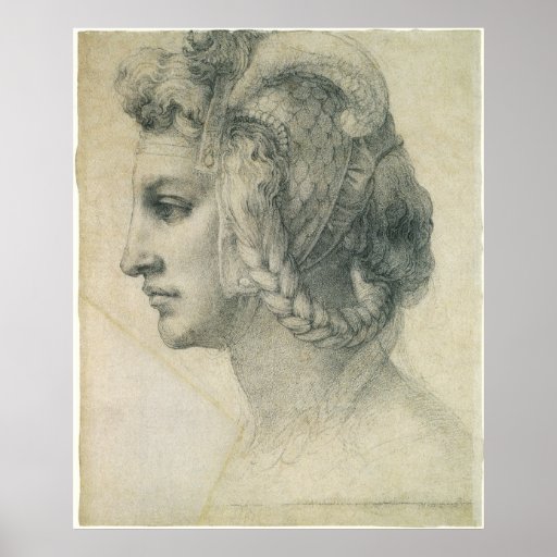 Ideal Head of a Woman by Michelangelo Posters