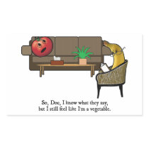Identity Crisis, Tomato Sees Psychiatrist Rectangle Sticker