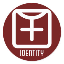Identity : Female Round Dark Sticker