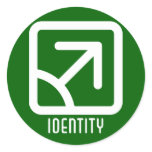 Identity : Male Round Dark Sticker