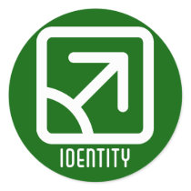 Identity : Male Round Dark Sticker