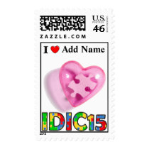 IDIC15 Postage Pink Puzzle Heart Customize