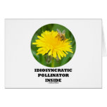 Idiosyncratic Pollinator Inside Bee On A Dandelion Greeting Card