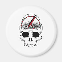 Idiot skull fridge magnets
