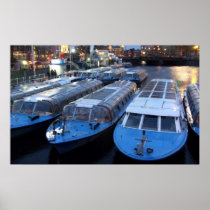Idle Tour Boats -- Amsterdam in November Poster
