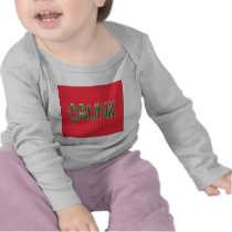 iDrunk in Green On Square Red Background Tshirts