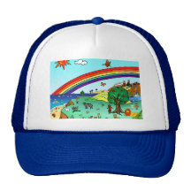 Idyllic Children's Landscape -- Paradise Binder Mesh Hats