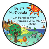 Idyllic Children's Landscape -- Paradise Binder stickers
