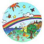 Idyllic Children's Landscape -- Paradise Binder stickers