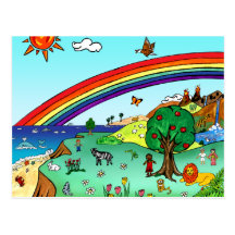 Idyllic Children's Landscape -- Paradise Post Cards
