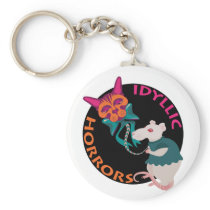 Idyllic Horrors cat and mouse funny keychain