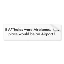 If A**holes were Airplanes,  this place would b... Bumper Sticker