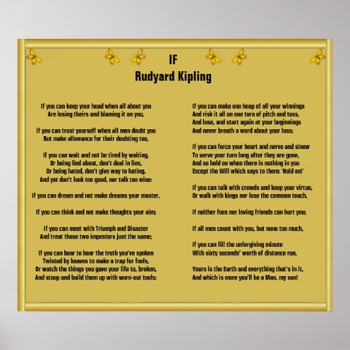 If By Rudyard Kipling Poster Zazzle 2738