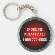If Found, Call... Big Red Button Keychain