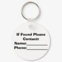 If Found Please Contact keychains
