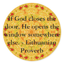 If God closes the door, He opens the window ...... stickers