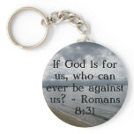 If God is for us, who can ever be against us? Keychain
