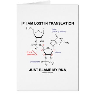 If I Am Lost In Translation Just Blame My RNA card