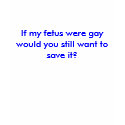 If my fetus were gay would you still want to sa... t-shirts
