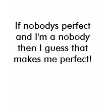 If nobodys perfect and I'm a nobody then I gues... t-shirts