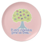 if only cupcakes grew on trees plates