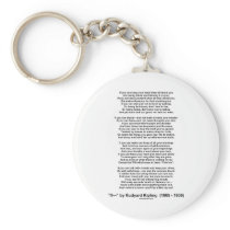 If Poem By Rudyard Kipling (Inspirational Poem) Keychain