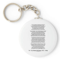 If Poem By Rudyard Kipling (Inspirational Poem) Key Chains