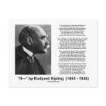 "If— " Poem By Rudyard Kipling Post Card