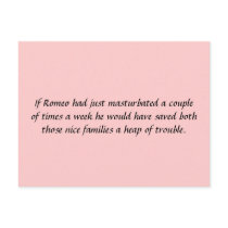 If Romeo had just... postcards