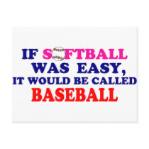 If Softball Was Easy.... Post Cards