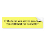 If the fetus you save is gay...? bumper stickers
