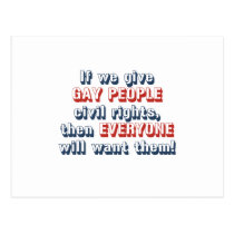 If we give gay people civil rights, then everyone postcards