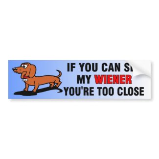 If You Can See My Wiener Dog Bumper Sticker bumpersticker