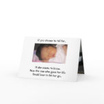 If you choose to tell her, If she wants to know cards