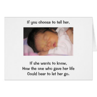 If you choose to tell her, If she wants to know Card
