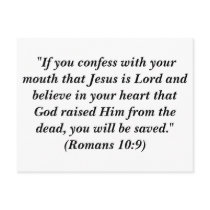 "If you confess with your mouth that Jesus is Lord postcards