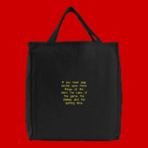 If you must play embroidered bags