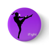 iFight girl round button by Moonstaff iFight girl round button