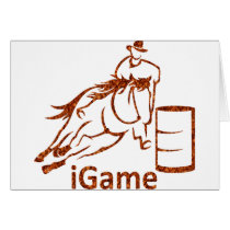 iGame Barrel Racing Horse Greeting Card