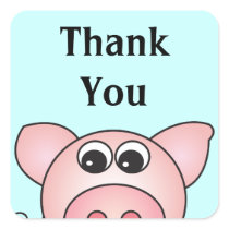 Iggy the Piggy Personalized Square Stickers