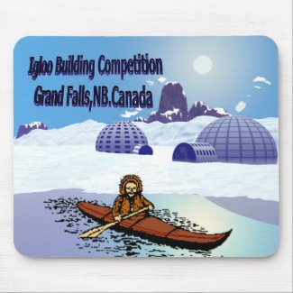 Igloo building competition. mousepad