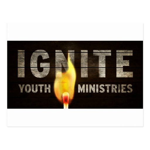 Ignite youth ministries postcard Zazzle