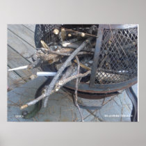 "IGNITION" Wood in Metal Chimnea Maine Photo PRINT