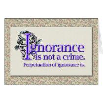 Ignorance Card