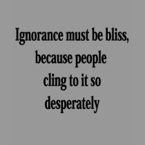 Ignorance Must Be Bliss t-shirts
