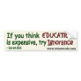 Ignorance sticker - light bumper stickers