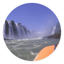 Iguacu Brazil Waterfalls Boat Trip Round Sticker