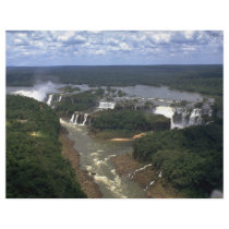 Iguacu Falls from the air, border of Argentina and Full Color Flyer